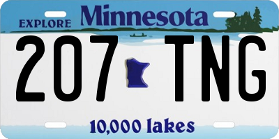 MN license plate 207TNG