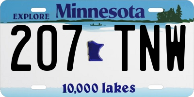 MN license plate 207TNW