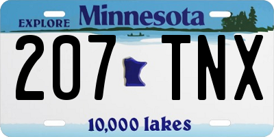 MN license plate 207TNX