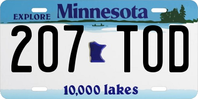 MN license plate 207TOD