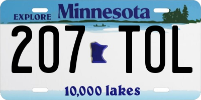 MN license plate 207TOL