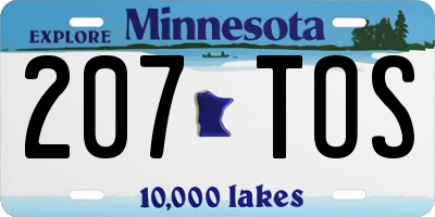 MN license plate 207TOS