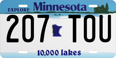MN license plate 207TOU