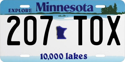 MN license plate 207TOX