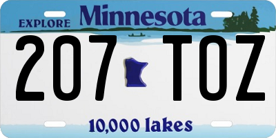 MN license plate 207TOZ