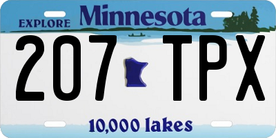 MN license plate 207TPX