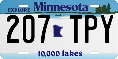 MN license plate 207TPY