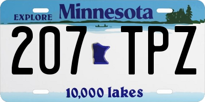 MN license plate 207TPZ