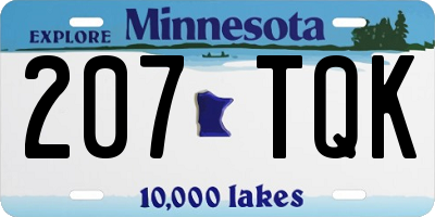 MN license plate 207TQK