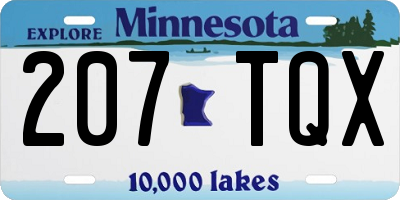 MN license plate 207TQX