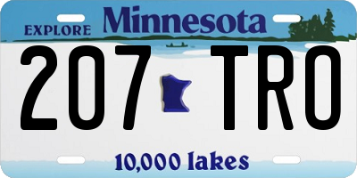 MN license plate 207TRO