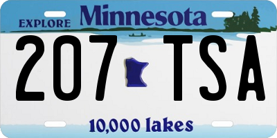 MN license plate 207TSA