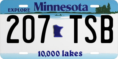 MN license plate 207TSB