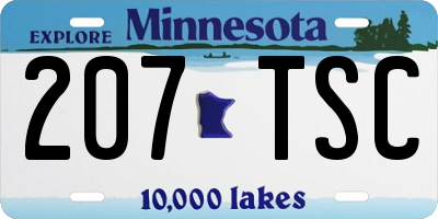 MN license plate 207TSC