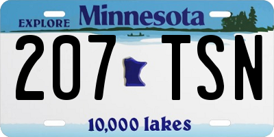 MN license plate 207TSN