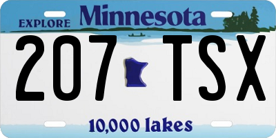 MN license plate 207TSX