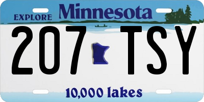 MN license plate 207TSY