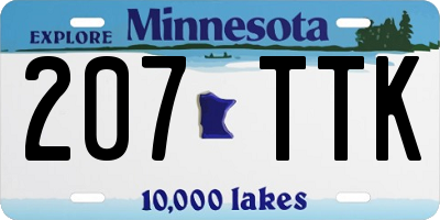 MN license plate 207TTK
