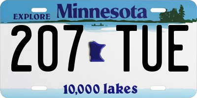 MN license plate 207TUE
