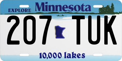 MN license plate 207TUK