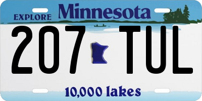 MN license plate 207TUL
