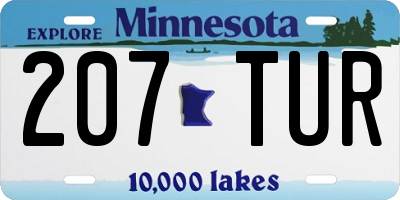 MN license plate 207TUR