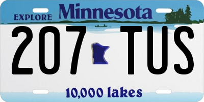 MN license plate 207TUS