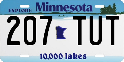 MN license plate 207TUT