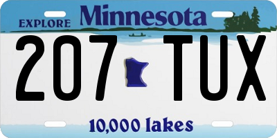 MN license plate 207TUX