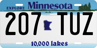 MN license plate 207TUZ