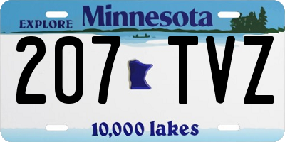 MN license plate 207TVZ