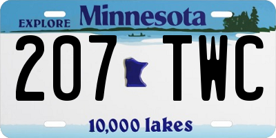 MN license plate 207TWC