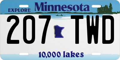 MN license plate 207TWD