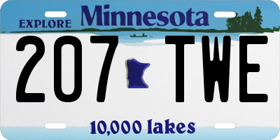 MN license plate 207TWE