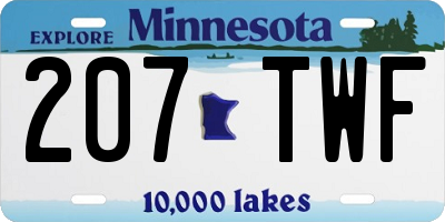 MN license plate 207TWF
