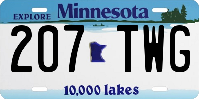 MN license plate 207TWG