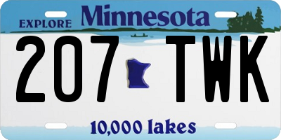 MN license plate 207TWK