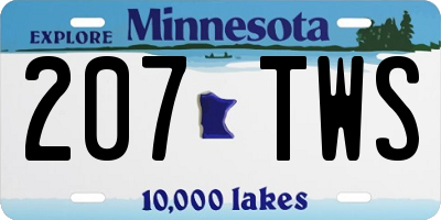 MN license plate 207TWS