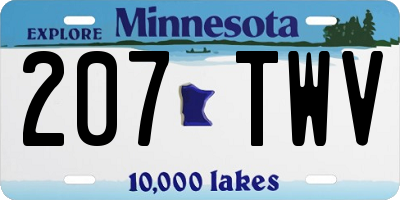 MN license plate 207TWV