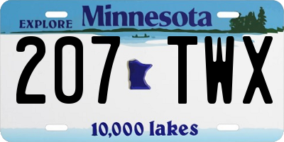 MN license plate 207TWX