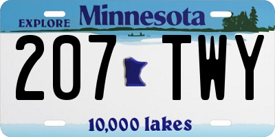 MN license plate 207TWY