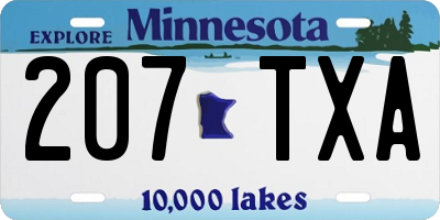 MN license plate 207TXA