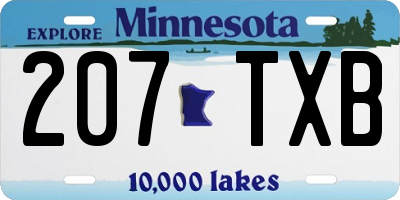 MN license plate 207TXB