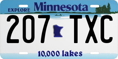 MN license plate 207TXC