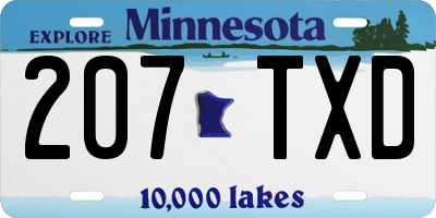 MN license plate 207TXD