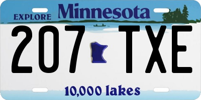 MN license plate 207TXE