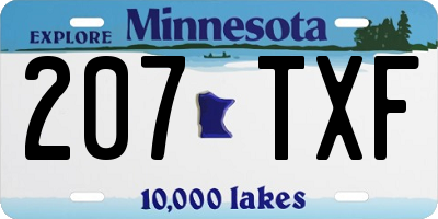 MN license plate 207TXF