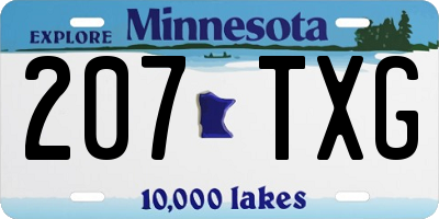 MN license plate 207TXG