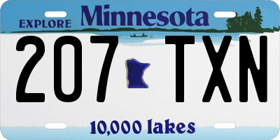 MN license plate 207TXN