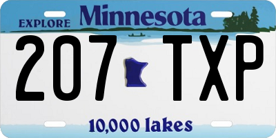 MN license plate 207TXP